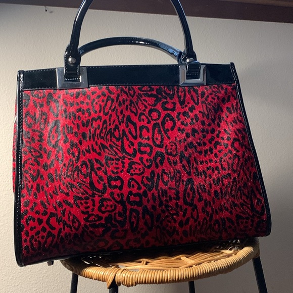 White House Black Market pony hair, red and black “animal print”, - Picture 4 of 8